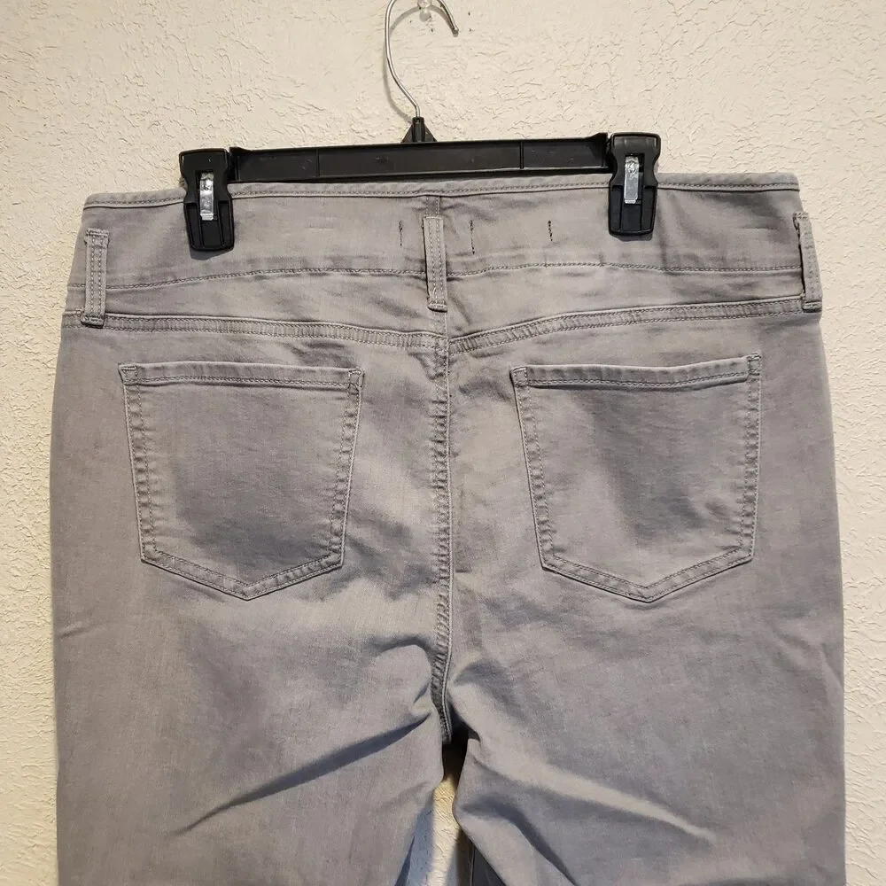 NYDJ Marilyn Straight Gray Crop Capris Jeans Womens 14